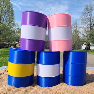 SINGLE Barrel Racing Barrels for 1:9 Scale Breyer or Resin Performance Dioramas - 3D Printed Filament Colored Plastic with Vinyl Accents