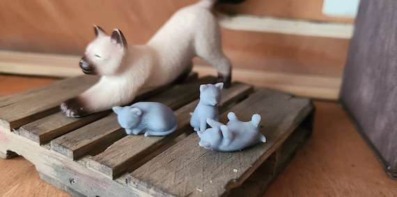Kidden Bundles - Unpainted 1:9 Scale Miniature 3D Printed Resin Kittens