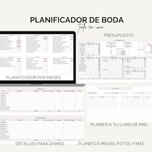 Planificador de boda Presupuesto Mesas Damas de Honor Budget des feuilles de calcul de mariage espagnol Feuilles Google Hoja de Planificación de boda