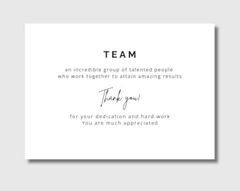 Employee Recognition Card Digital Thank You Card Printable Appreciation Employee Team member Staff Appreciation Cards Coworker