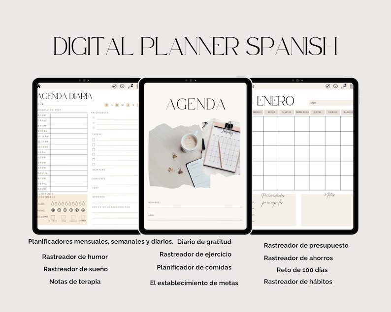 Digital Planner Spanish Agenda Digital Español Planificador Espanol