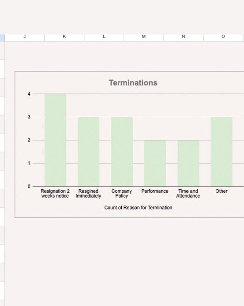 Termination Chart Employee Termination Spreadsheet Tracking Sheet for Terminations Human ...