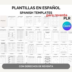 Plantillas Canva para reventa Spanish Templates Canva PLR Plantillas con derechos de reventa en canva Plantillas Digitales Español Bienestar