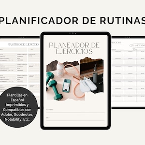 Planificador rutinas ejercicios Planificador de bajar peso Planeador de gimnasio Fitness Planner Español Goodnotes Ipad