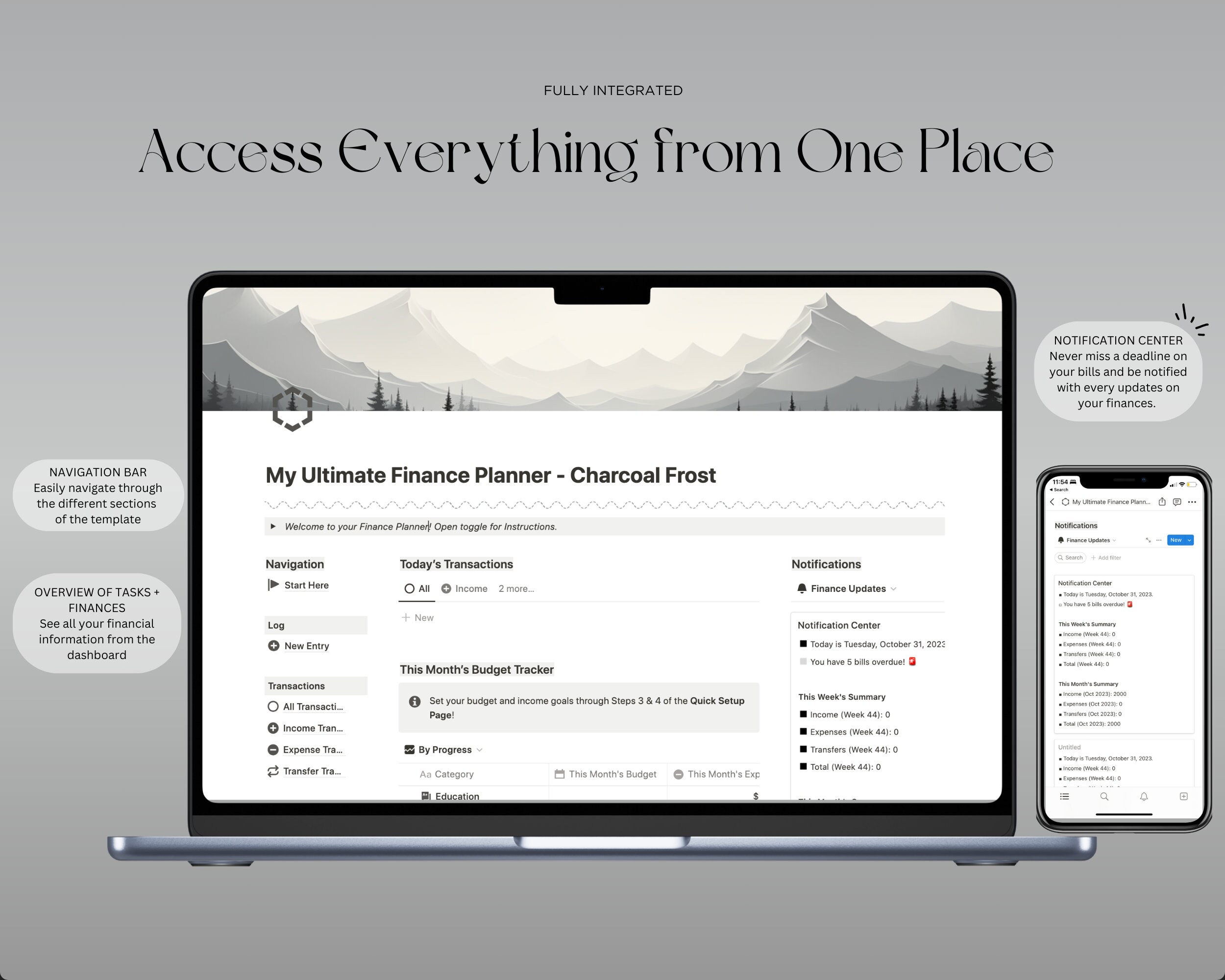 Notion Finance Planner Notion Template Budget Notion Business Template ...