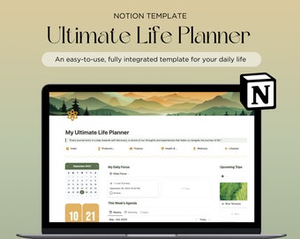 2024 All in One Notion Template, That Girl Dashboard, Notion Ultimate Life Planner, Notion Planner, Personal Digital Planner Aesthetic