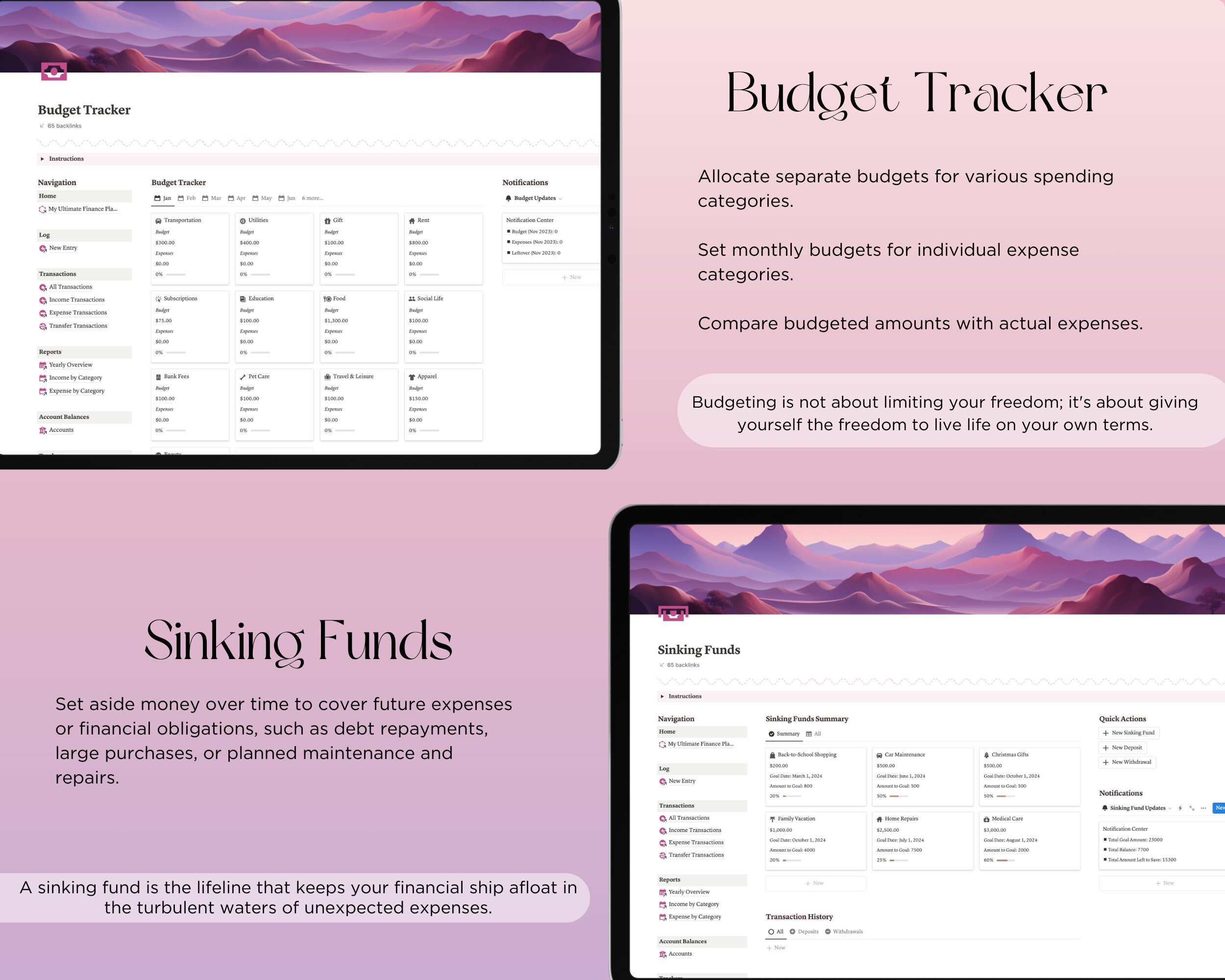 Notion Finance Planner Notion Template Budget Notion Business Template ...