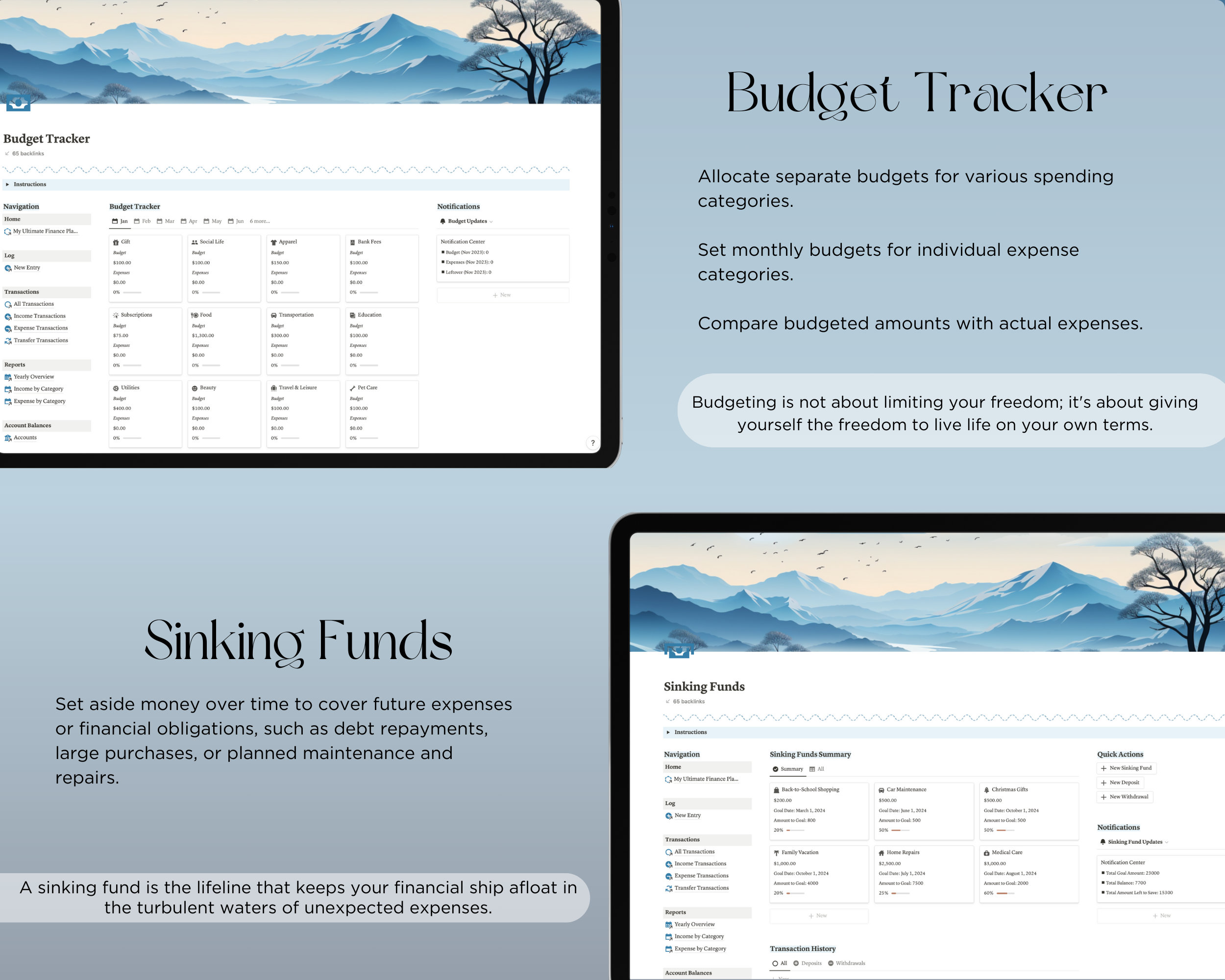 Notion Finance Planner Notion Template Budget Notion Business Template ...