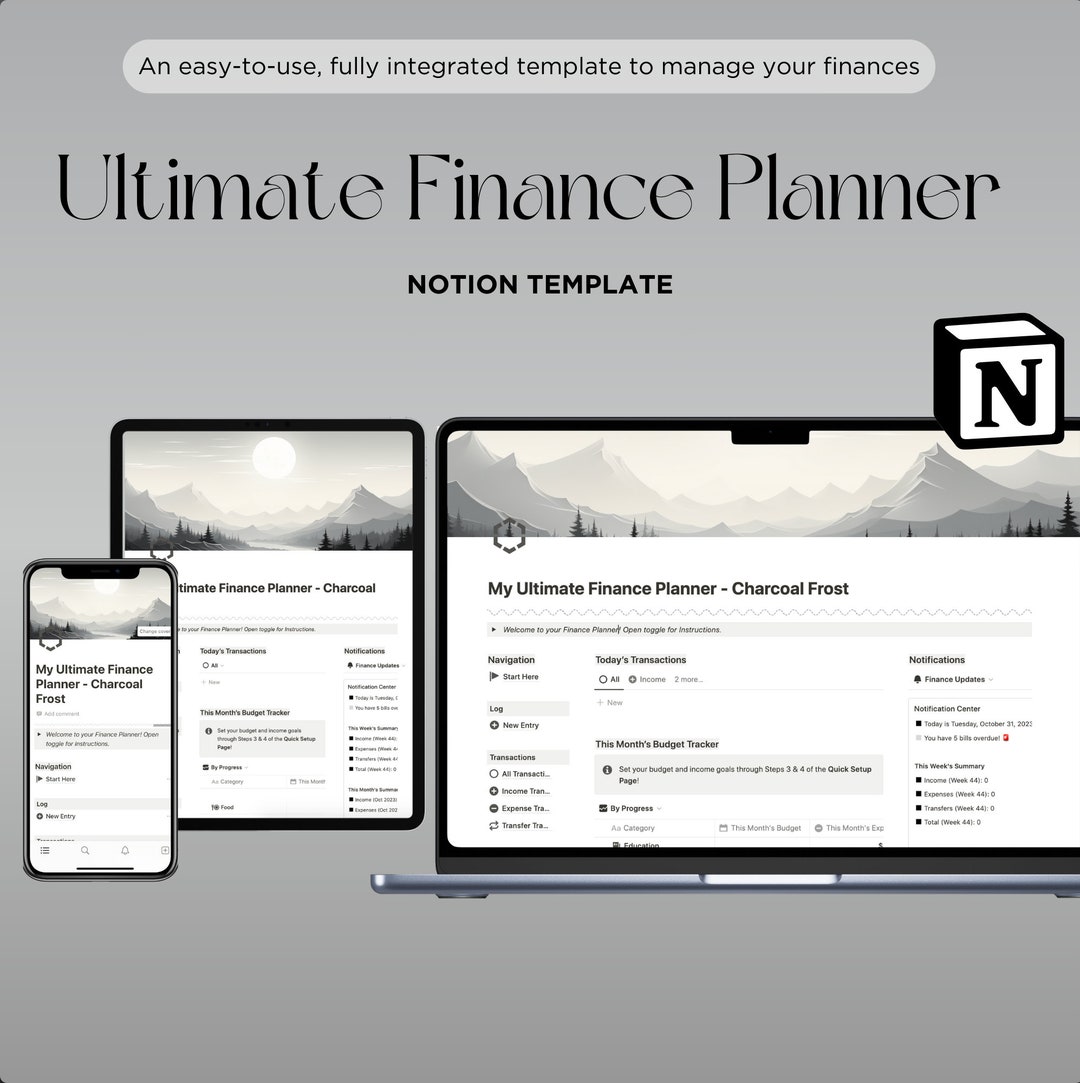 Notion Finance Planner Notion Template Budget Notion Business Template