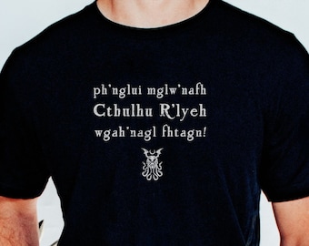 Cthulhu Unisex T-Shirt, Lovecraft Shirt, Geschenk für Geeks, Geschenk für Gamer, Cooles Shirt für Horror TTRPG Fans