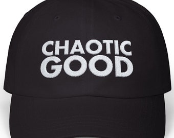 Chaotisch Gute Ausrichtung D&D Kappe, Geschenk für Geeks, Gamer, TTRPG Fans, Klassische Baseball Kappe, Rollenspiel Accessoire für Männer, Frauen
