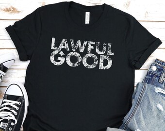 Camiseta unisex de D&D de alineamiento legal bueno, camiseta de DnD, regalo para frikis, regalo para gamers, camiseta genial para fans de los juegos de rol de fantasía