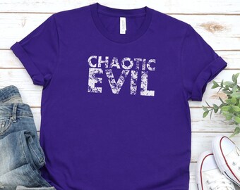 Chaotisch Böse Ausrichtung D&D Unisex T-Shirt, DnD Shirt, Geschenk für Geeks, Geschenk für Gamer, Cooles Shirt für Fantasy TTRPG Fans