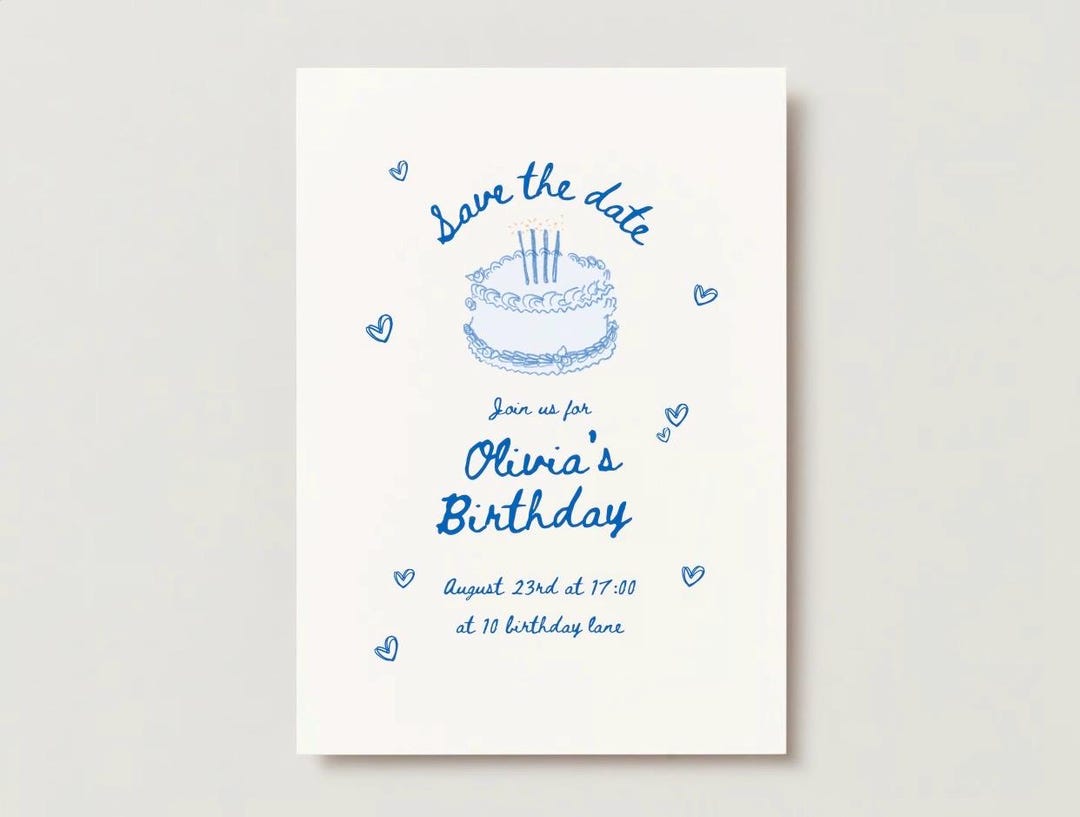 Save The Date Birthday Invitation Coqueutte Birthday Card Canva 