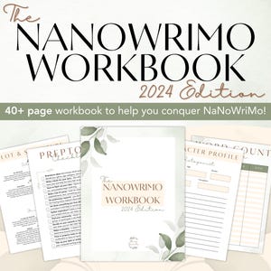 2024 NaNoWriMo Workbook | Digital/Printable | Preptober, NaNoWriMo Help, Writing Worksheets, Writing Planner, Story Templates, Write a Novel