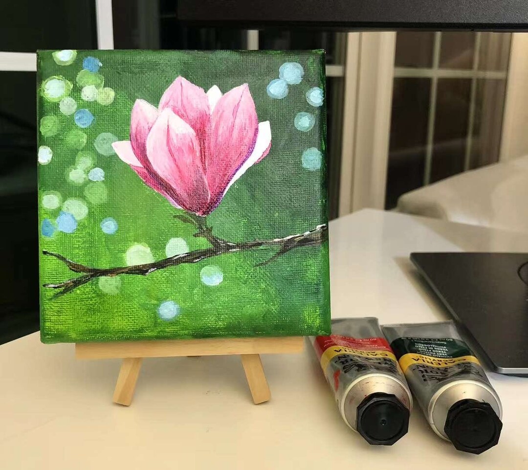 Red Flower Hand Drawn Acrylic Painting on Canvas Etsy Red Flower Hand Drawn Acrylic Painting on Canvas Etsy