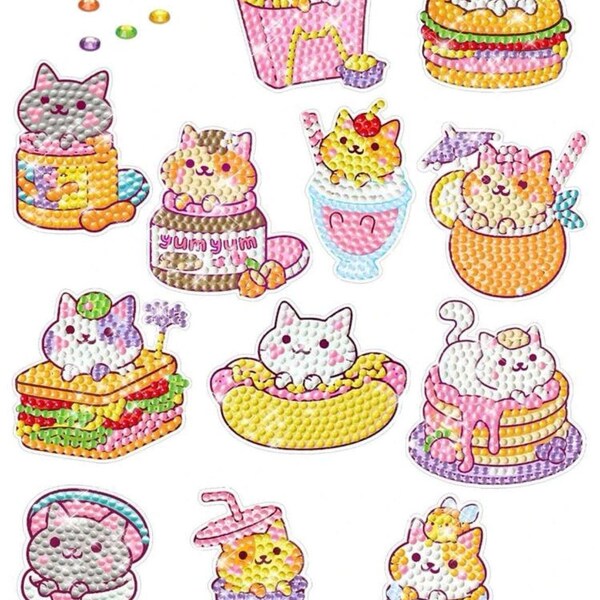 Cat Diamond Art Stickers: Scented Putty Kit Included