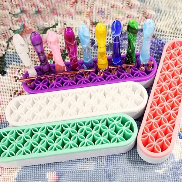 FREE COVERMINDER! Tool Base Silicone Pen Holder / Placer / Scented Putty / Diamond Art / Diamond Painting / Arts and Crafts / Crafting Tools