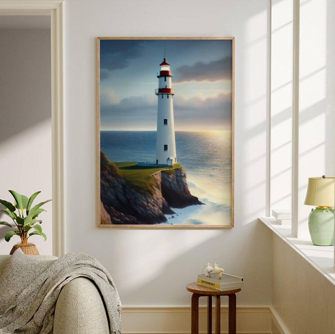 Lighthouse Poster Living Room Wall Decor Light House by the - Etsy