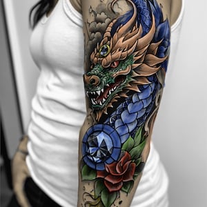 June birthstone Dragon Tattoo