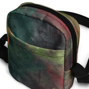 Sac bandoulière utilitaire multicolore Petit sac camouflage Vert effet vieilli rouge jaune orange marron violet
