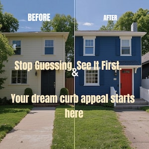 Exterior Home Design Visualization: Paint Color & Material Change Service (Digital File)
