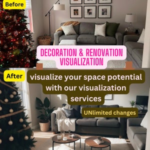 Custom virtual  Renovations and decoration service, interior design, E-design, event design, realtor image editing service,Curb appeal