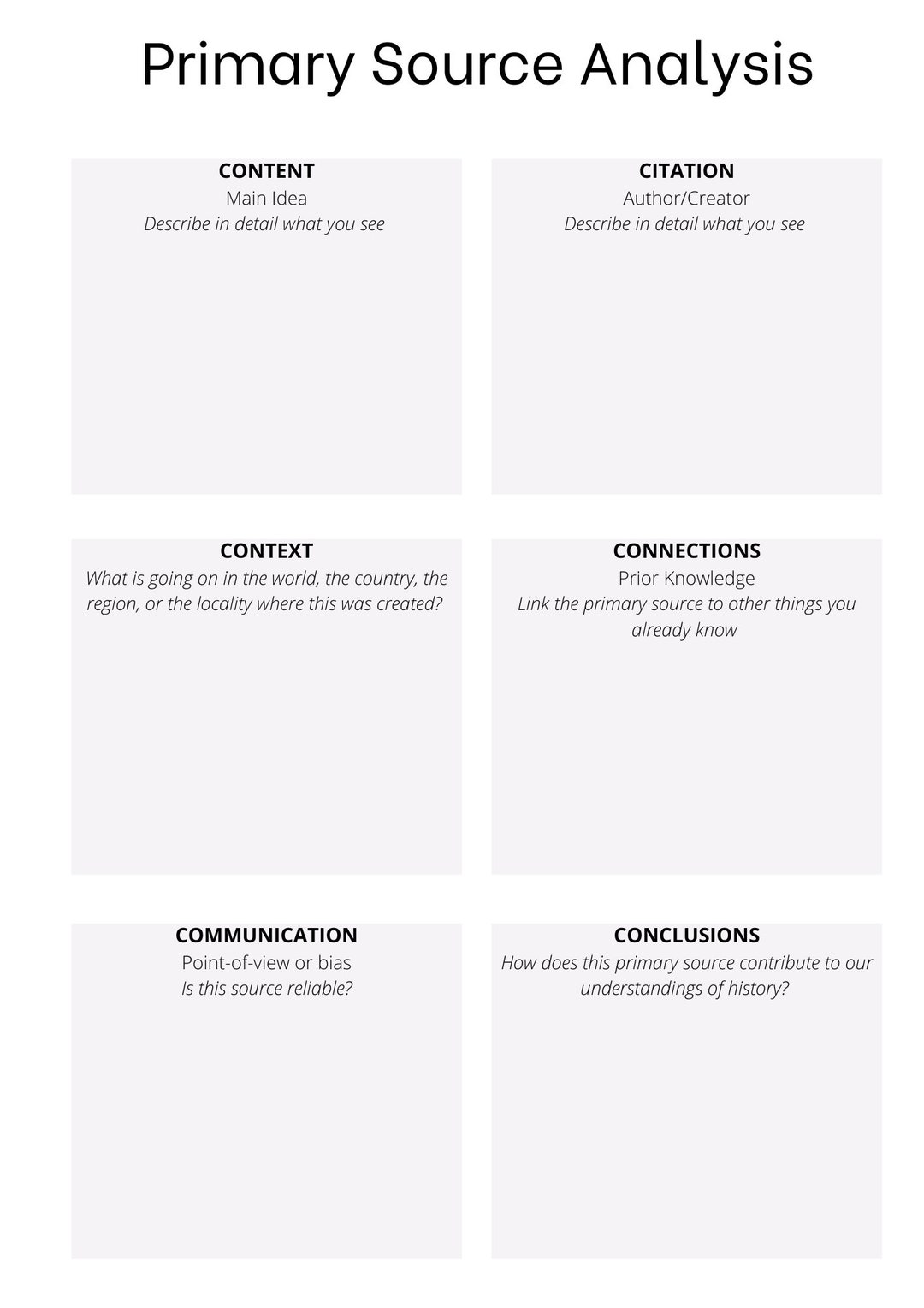 Primary Source Analysis Template Etsy Primary Source Analysis Template Etsy