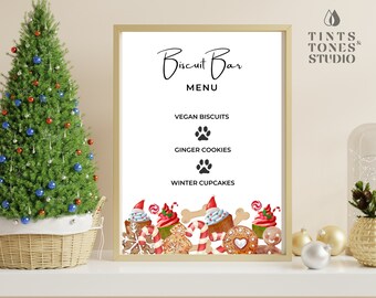 Dog Birthday Party Menu Christmas Dinner Party Invitation ShihTzu Christmas Editable Template Christmas Menu Signature Drink Shih-Tzu C10