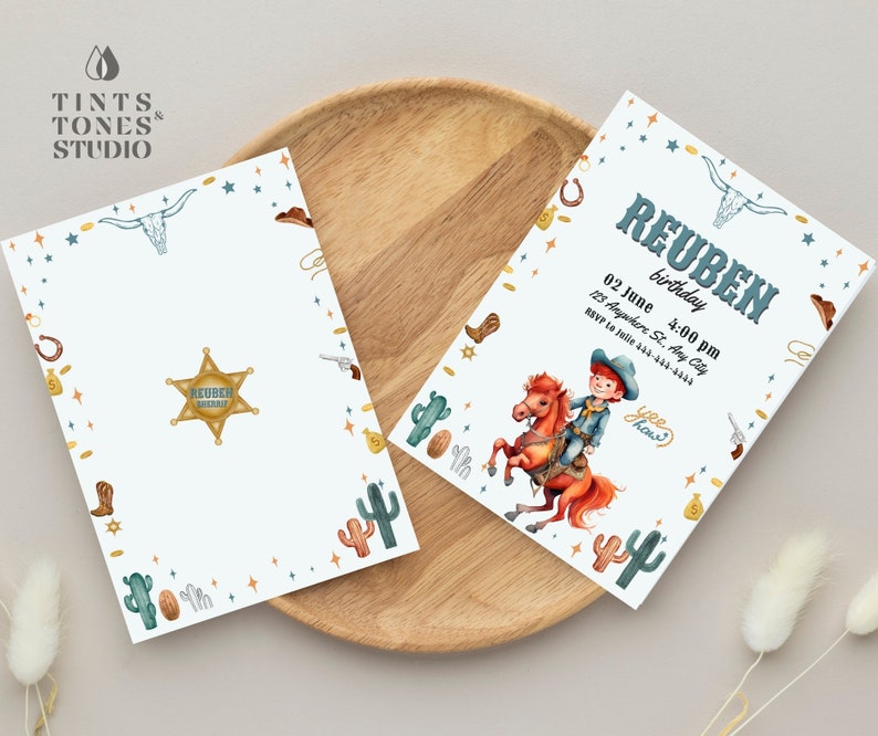 Editable My 1st Rodeo Invitation Cowboy Birthday Invite Wild West ...