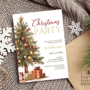Editable Christmas Party Invitation Christmas Party Invite Announcement Christmas Party Printable Template Christmas Invitation Download C03