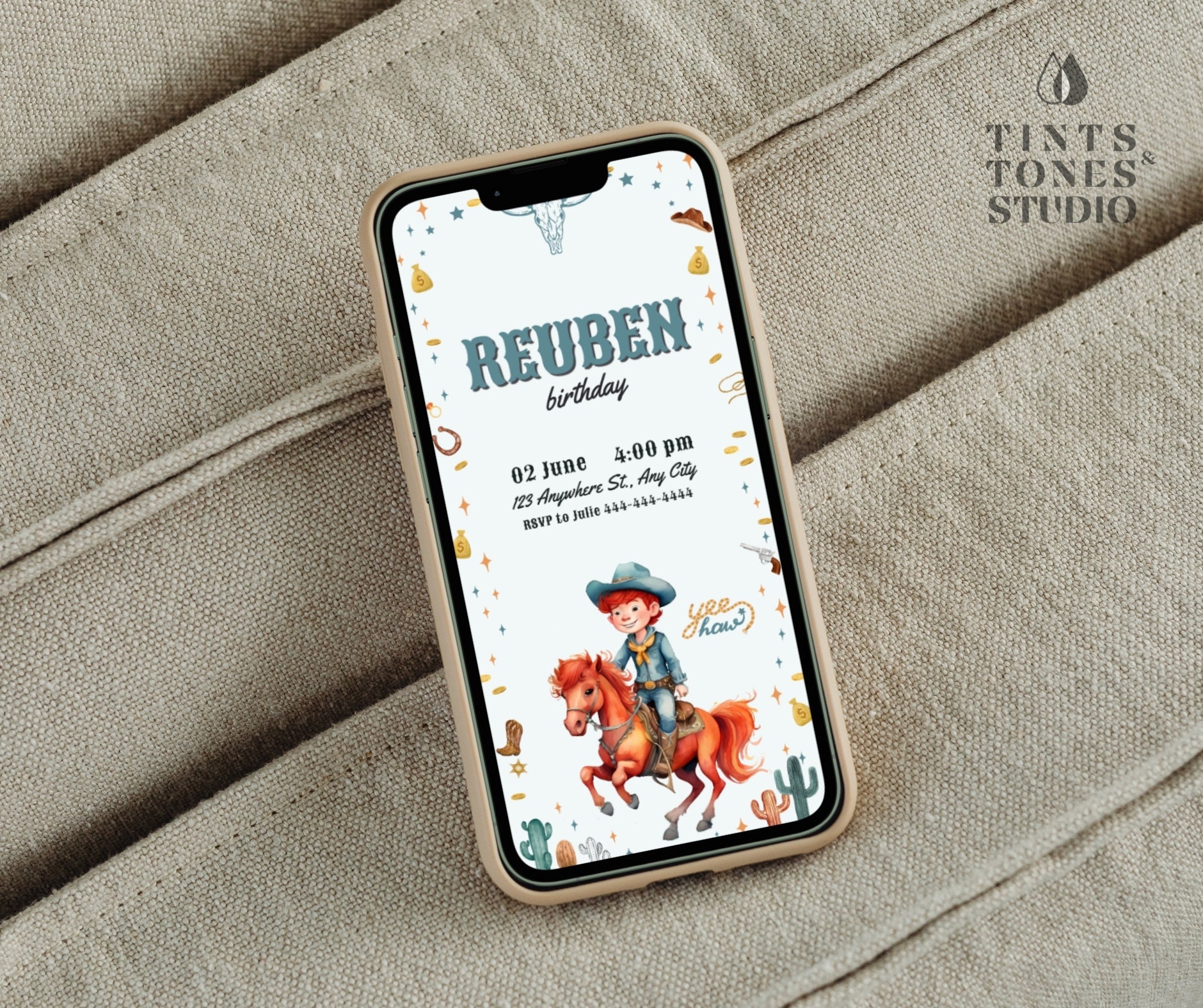Editable My 1st Rodeo Invitation Cowboy Birthday Invite Wild West ...