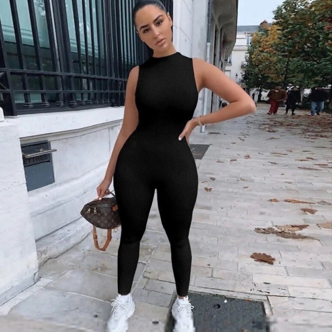 Solid Color Bodycon  Jumpsuit