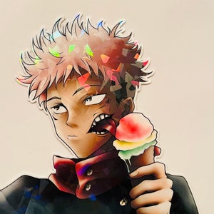 Yuji Delicious Holographic 4 inch Vinyl Sticker