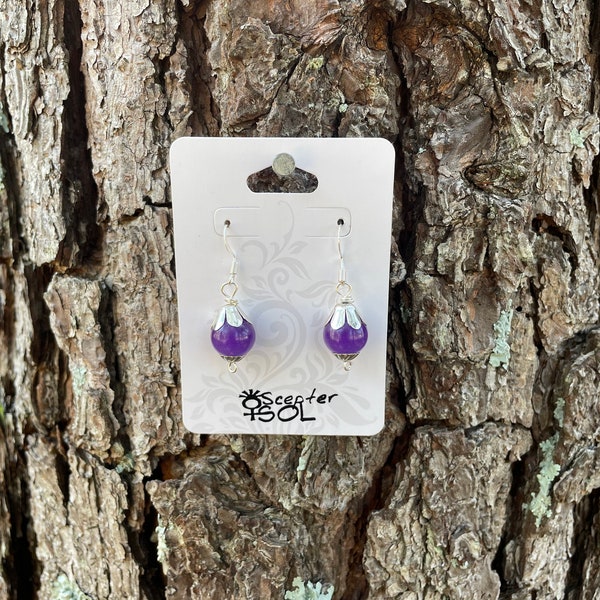 MAGICAL Glow In The Dark PURPLE Hard Resin Potara Earrings