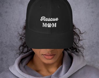 Rescue Mom Hat | Adopt Don’t Shop Cap | Embroidered Trucker Hat | Animal Rescue Lover Gift | Shelter Dog Mom | Pet Adoption Hat