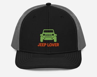 ジープ愛好家のためのトラッカーハット - 刺繍入りリチャードソン112キャップ。オフロード愛好家、4x4トレイルギフト、アドベンチャーライフスタイルのジープキャップ