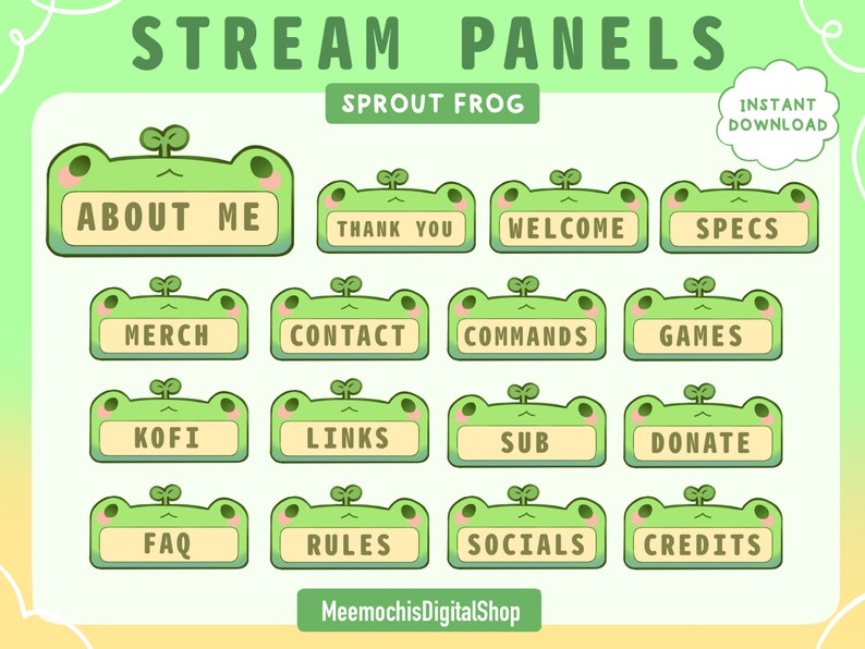 ULTIMATE Frog Sprout COMPLETE III Twitch Package︳overlays Emotes Panels ...