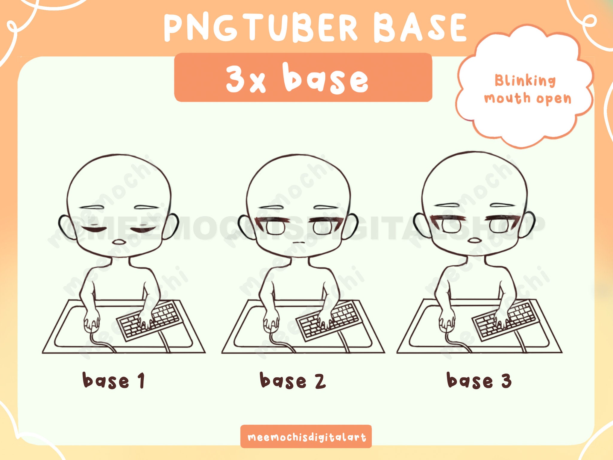 Stream And Rabbit Base Streaming PNGTUBER BASE| Png Tuber Twitch Discord Emotes Badges|stream ...