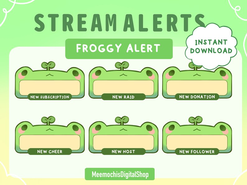 ULTIMATE Frog Sprout COMPLETE III Twitch Package︳overlays Emotes Panels ...