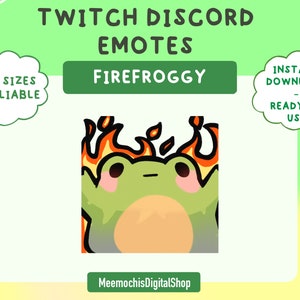 Fire Froggy Individual Emote ｜ twitch discord emotes/badges｜streaming emote cute frog toad pack｜kawaii bundle