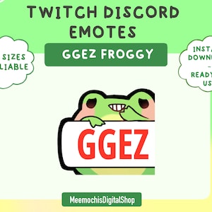 GGEZ sign Froggy Individual Emote ｜ twitch discord emotes/badges｜streaming emote cute frog toad pack｜kawaii bundle good game easy ez