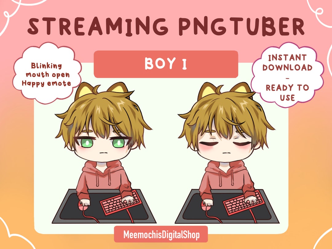 Streaming PNGTUBER Cat Boy｜ Png Tuber Twitch Discord Emotes Badges ...