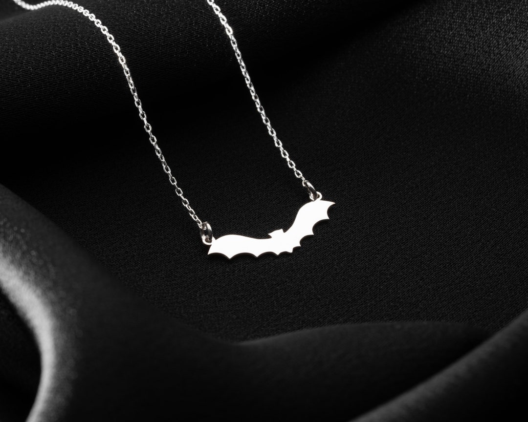 Tiny Cute Bat Necklace for Halloween Gift for Her Halloween Necklace