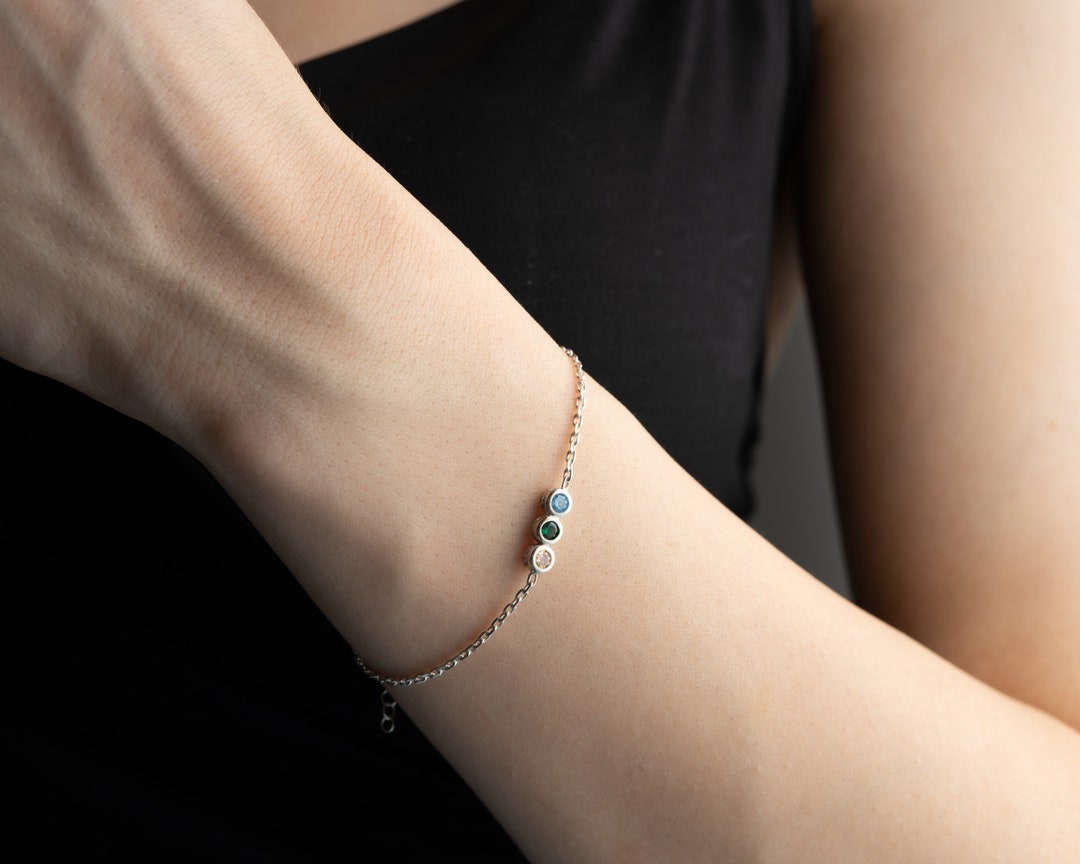 Custom Family Birthstone Bracelets for Grandma Bracelet for Mom