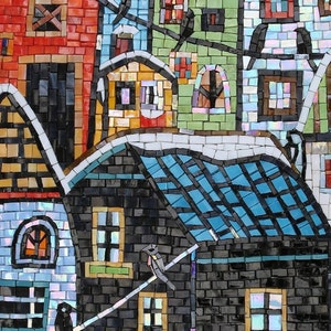 Art Glass Mosaic Painting Handmade Decoration Home & Live