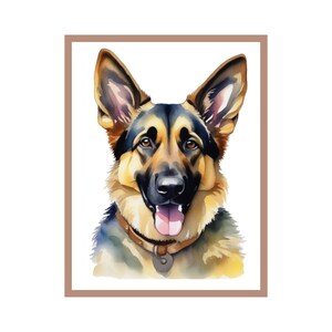 Duitse herder wand decor, kunst aan de muur, cadeau voor hondenliefhebber, grens kunst aan de muur, kunst aan de muur hond, hond Art Print, Duitse herder afdrukbare