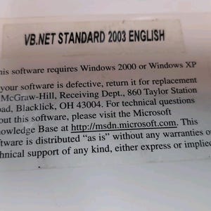 Vintage Microsoft Visual Basic .net Standard 2003 Software package immagine 3