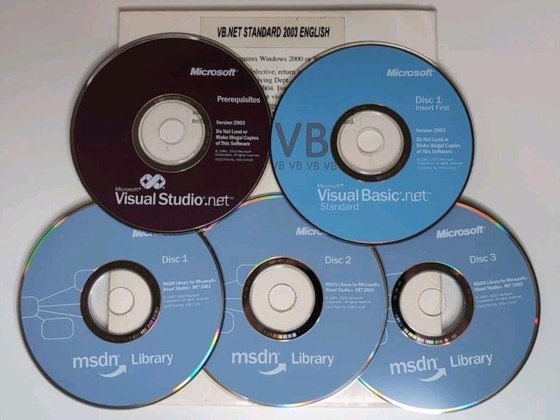 Vintage Microsoft Visual Basic .net Standard 2003 Software package immagine 1