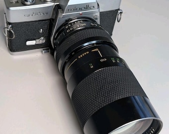 Minolta SR-T 201 35mm SLR Film Camera with Macro Lens Vintage Used Untested
